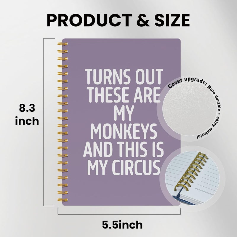 EKGJW Funny Notebooks for Work,Purple Aesthetic Journal, Funny Boss Day Gifts, Boss Gifts for Men Women, Funny Gifts for Boss, Boss Office Decor, Spiral Notebook 5.5x8.3 Inch - Image 2